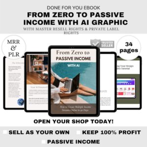 PLR Passive Income Ebook | AI Tools, Digital Marketing, Affiliate Marketing | Canva Template, Resell Rights Included, Comprehensive Guide for Building an Online Business