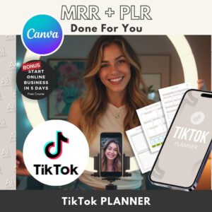 TikTok Content Planner Canva Template | Social Media Organizer with Resell Rights | Perfect for Influencers and Creators