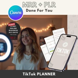 TikTok Content Planner Canva Template | Social Media Organizer with Resell Rights | Perfect for Influencers and Creators