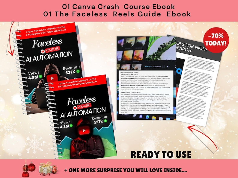 Faceless YouTube AI Automation Ebook: Canva Template with PLR and MRR Rights - Image 5