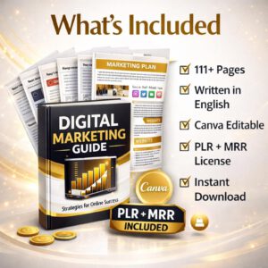 Earn Money Online Ebook PLR MRR English | 111 Page Canva Editable Digital Product | Passive Income Resale Rights
