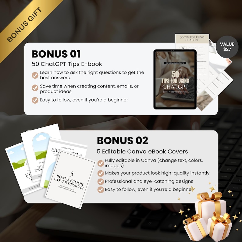 ChatGPT & Canva Guide: Digital Product Creation Ebook (PLR/MRR Template, 87 Pages + Extras) - Image 6