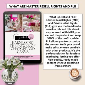Canva and Chat GPT Done for You eBook with Master Resell Rights and PLR Faceless Digital Marketing Guide with Bonus Guidebook Canva Template