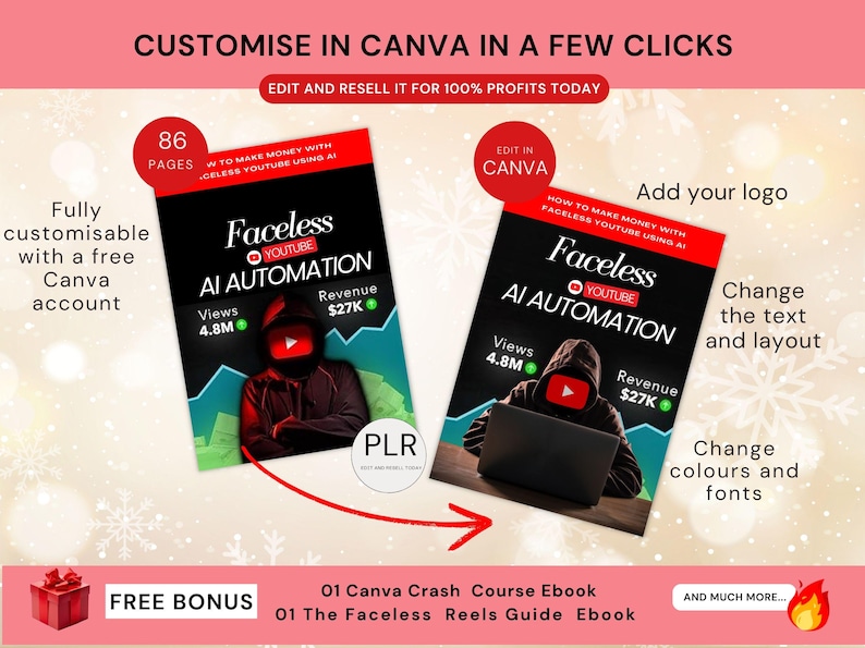 Faceless YouTube AI Automation Ebook: Canva Template with PLR and MRR Rights - Image 7