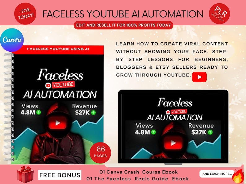Faceless YouTube AI Automation Ebook: Canva Template with PLR and MRR Rights - Image 8
